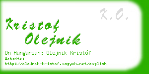 kristof olejnik business card